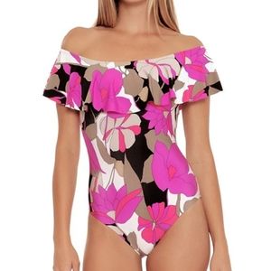 Trina Turk Lynx Off the Shoulder One Piece